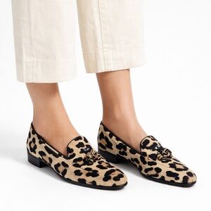 Francesco Russo Animal Print Tassel Loafers